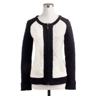 Boucl&eacute; jacket in colorblock