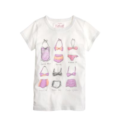Girls' swim sketch tee