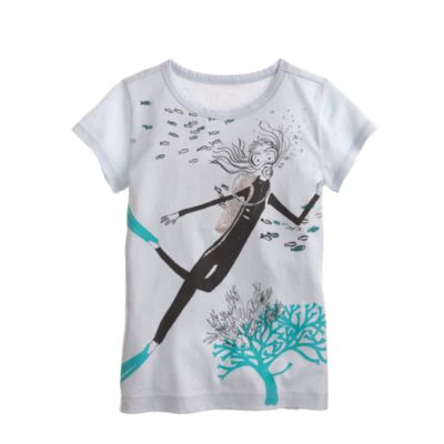 Girls' glitter scuba tee