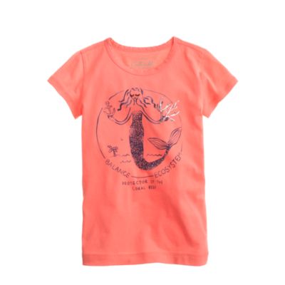 Girls' beaded mermaid tee
