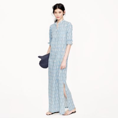 Nili Lotan&reg; for J.Crew beach maxidress in wood-block print