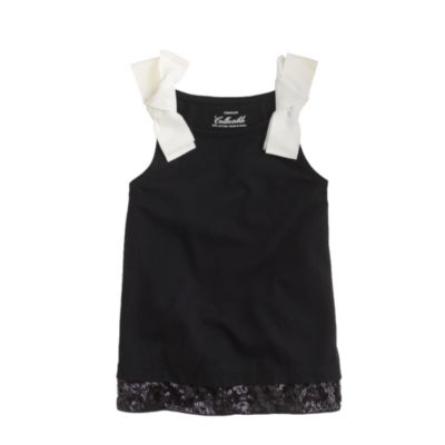 Girls' sequin-hem bow tank