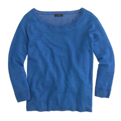 Garment-dyed summerweight linen sweater