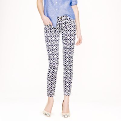 Toothpick jean in geometric print