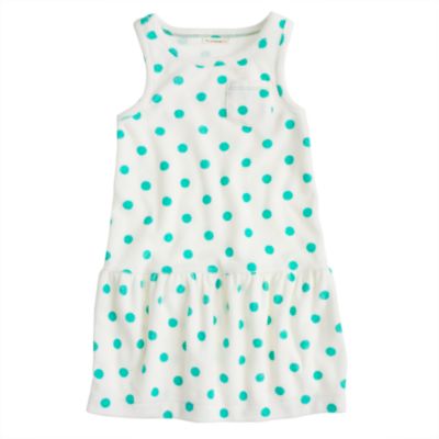 Girls' sleeveless terry dress in dot