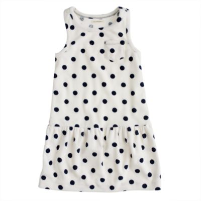 Girls' sleeveless terry dress in dot