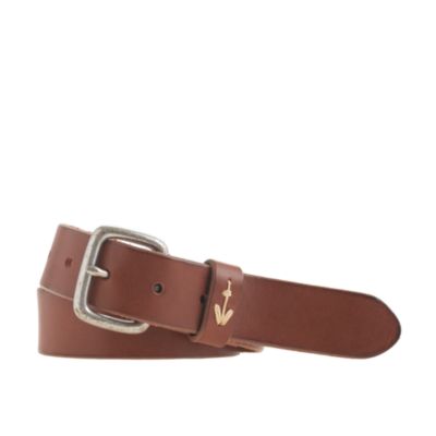 Leather belt with anchor stitching