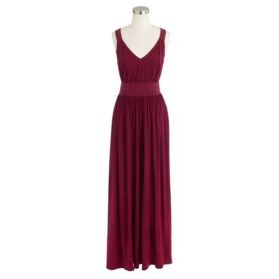 Silk-trim maxidress