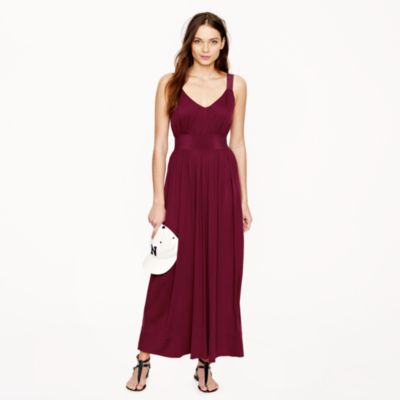 Silk-trim maxidress
