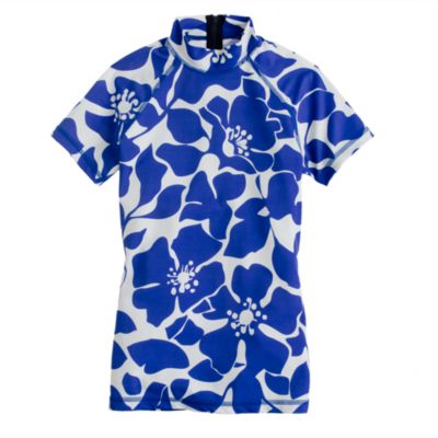 Hibiscus floral short-sleeve rash guard