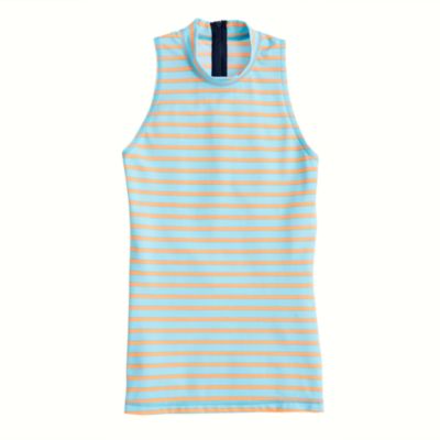 Double-stripe sleeveless rash guard