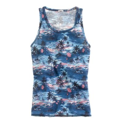 linen Hawaiian sunset tank