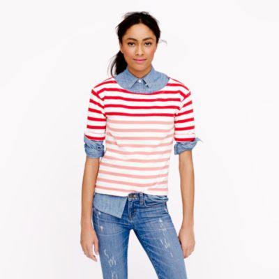 Lightweight terry tee in stripe