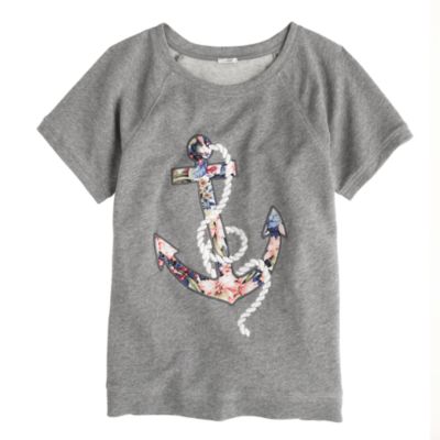 Lightweight terry tee in floral anchor
