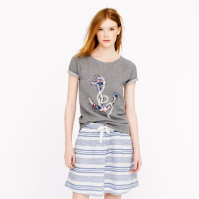 Lightweight terry tee in floral anchor