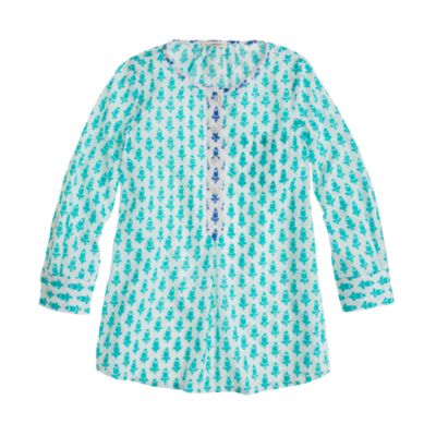 Girls' pocket tunic in thistle print
