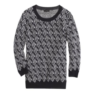 Merino Tippi sweater in school-of-fish print