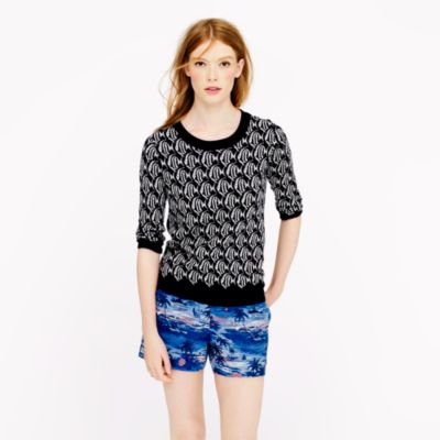 Merino Tippi sweater in school-of-fish print