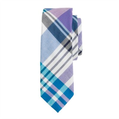 Indian cotton tie in Berkshire green plaid