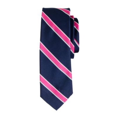 Silk tie in azalea stripe
