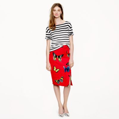 Collection silk-linen skirt in monarch
