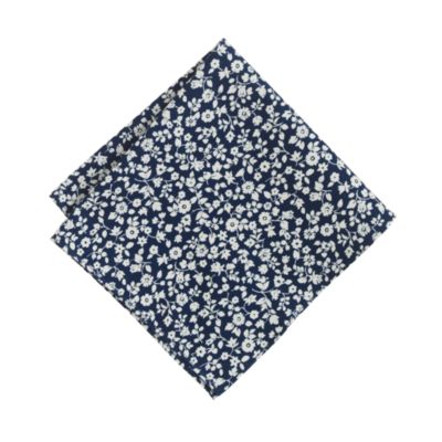 Indigo mini-floral pocket square