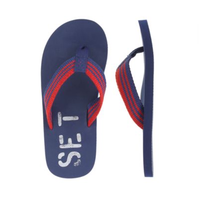 Boys' set sail flip-flops in navy