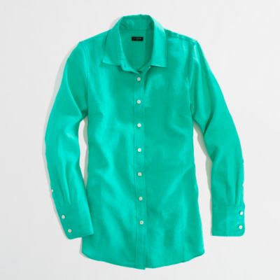 Factory classic button-down shirt in linen