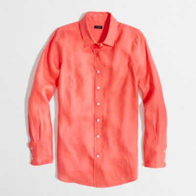 Factory classic button-down shirt in linen