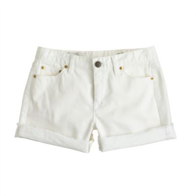 White denim short