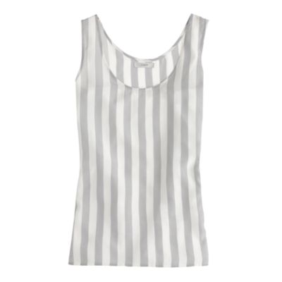 Silk crepe stripe tank