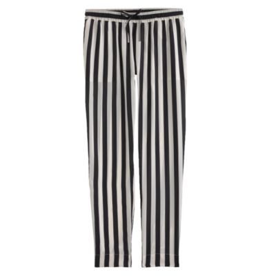 Silk crepe stripe pant