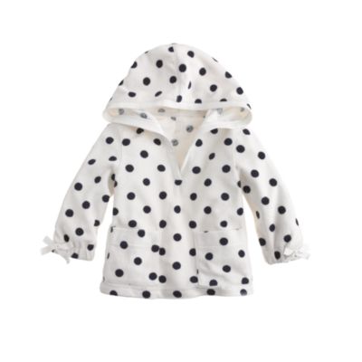 Girls' terry V-neck hoodie in dot
