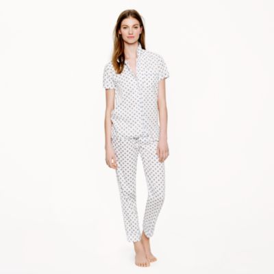 Vintage short-sleeve pajama set in dot foulard