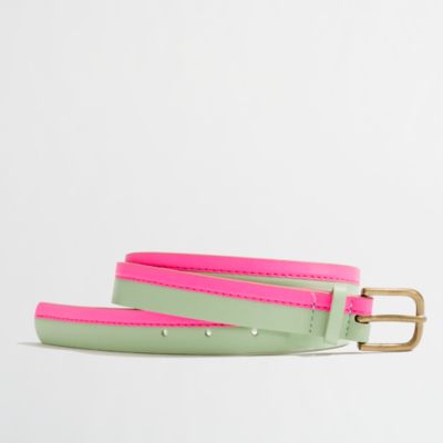 Factory two-tone leather belt