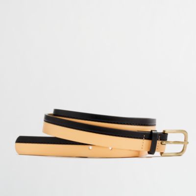 Factory two-tone leather belt