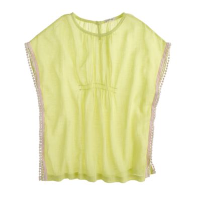Girls' whisper gauze pom-pom top
