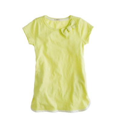 Girls' short-sleeve bow tunic
