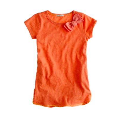 Girls' short-sleeve bow tunic