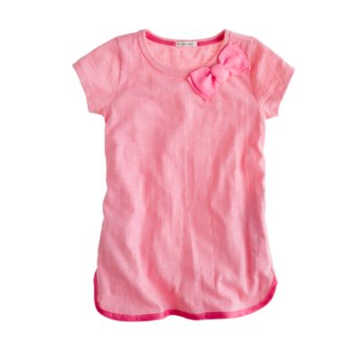 Girls' short-sleeve bow tunic