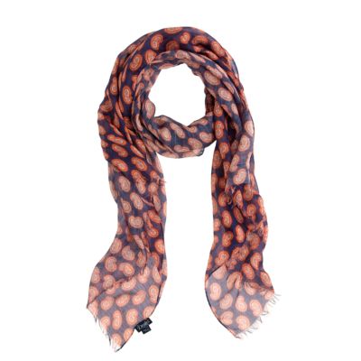 Drake's&reg; printed linen-silk mix scarf