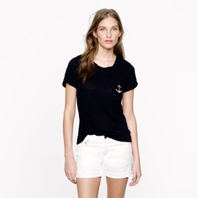 Linen anchor pocket tee