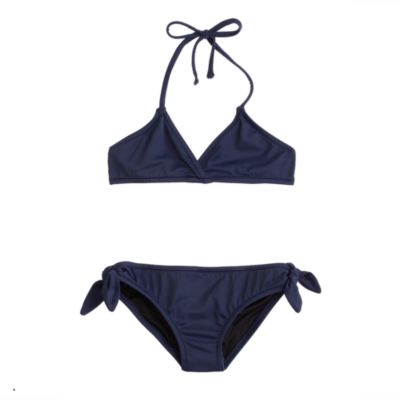 Girls' side-knotted string halter bikini set