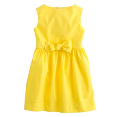 Girls' poplin bow dress