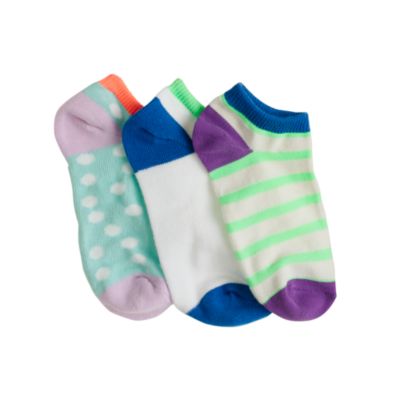 Girls' ankle socks three-pack