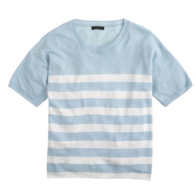 Short-sleeve Linen sweater in stripe