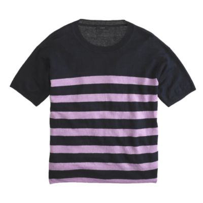 Short-sleeve Linen sweater in stripe