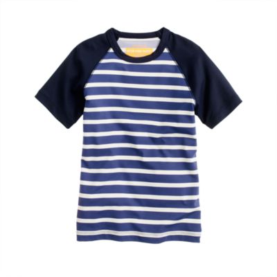 Boys' short-sleeve rash guard in stripe