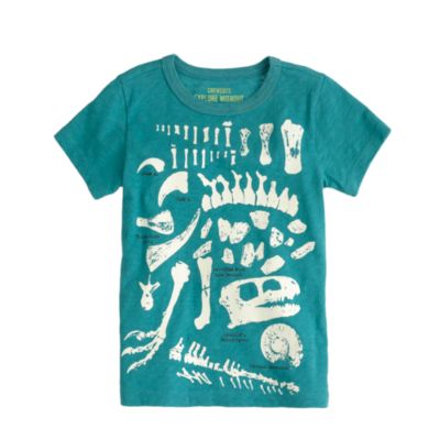 Boys' glow-in-the-dark dinosaur fossils tee