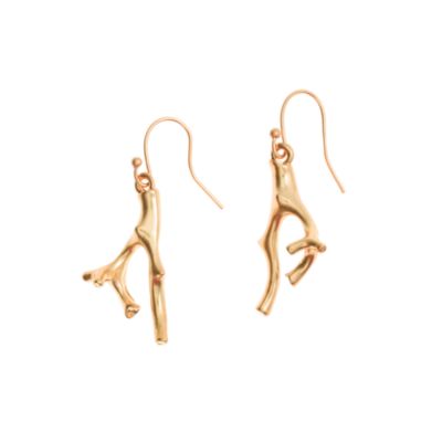 Golden coral earrings